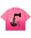 Pink Sunfade Ombré Wash Boxy Fit T-shirt Front Design