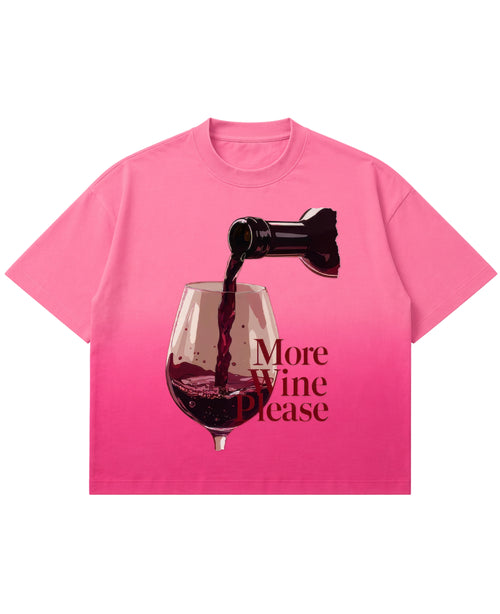 Pink Sunfade Ombré Wash Boxy Fit T-shirt Front Design