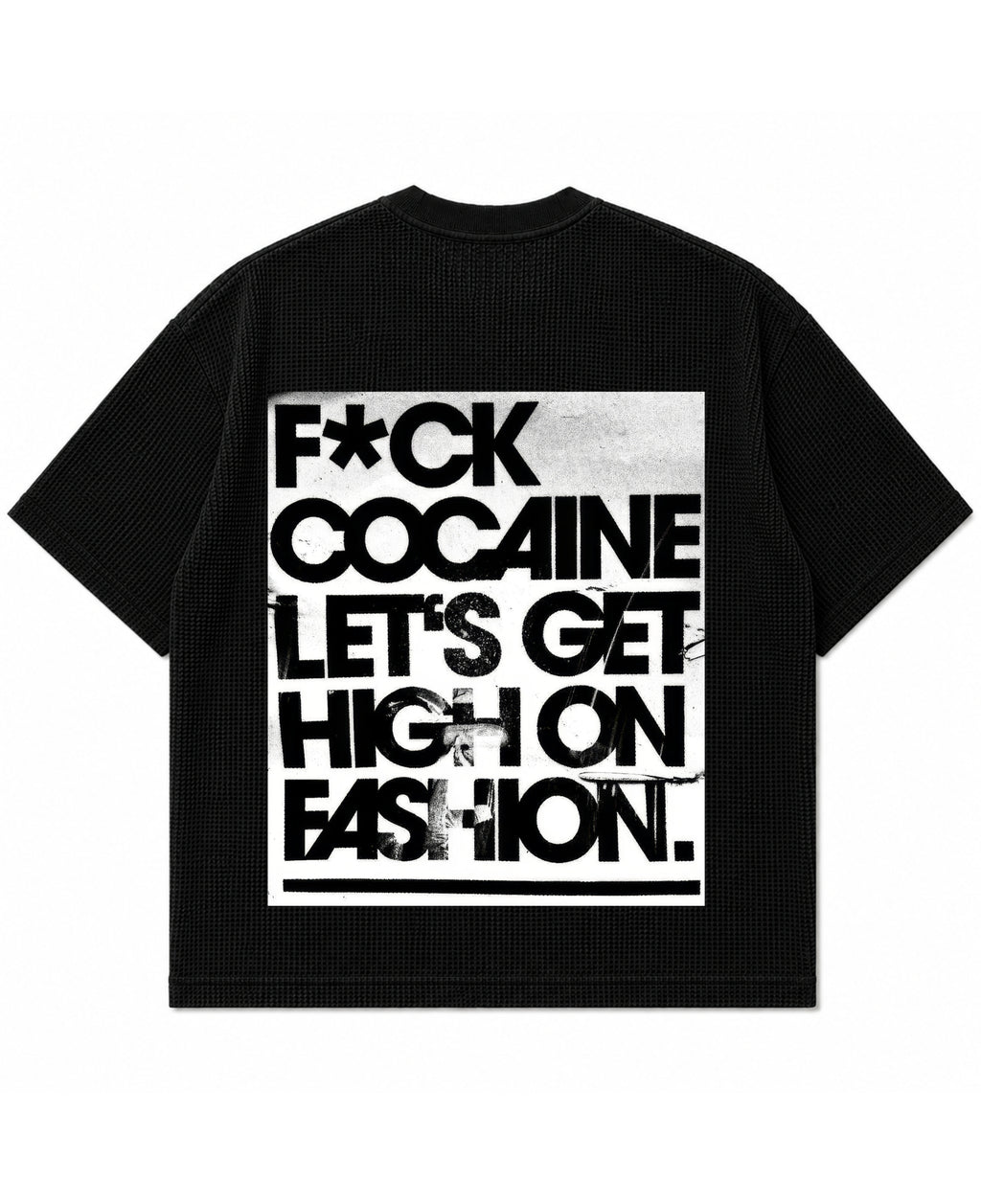Black waffle boxy fit Back Design