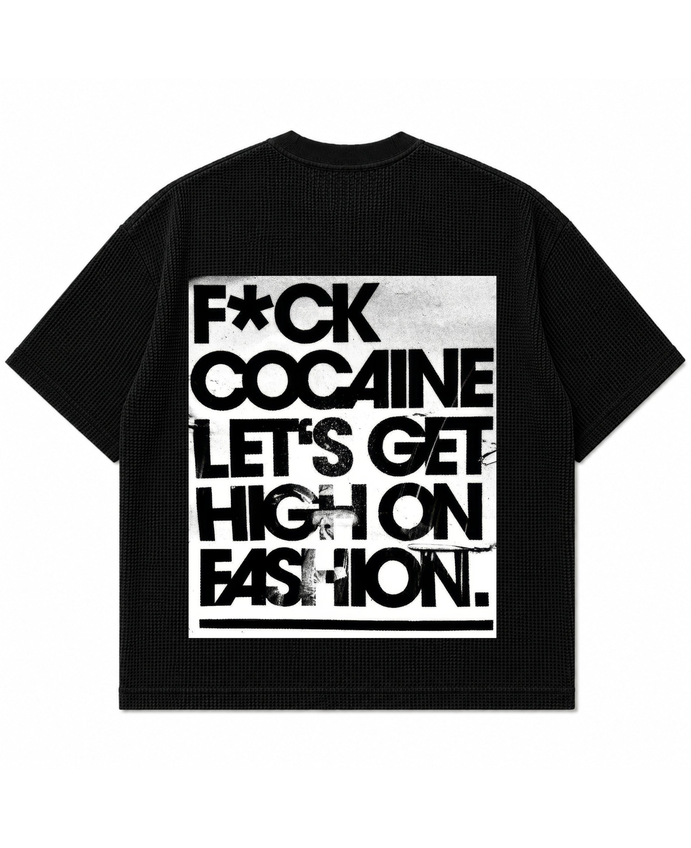 Black waffle boxy fit Back Design