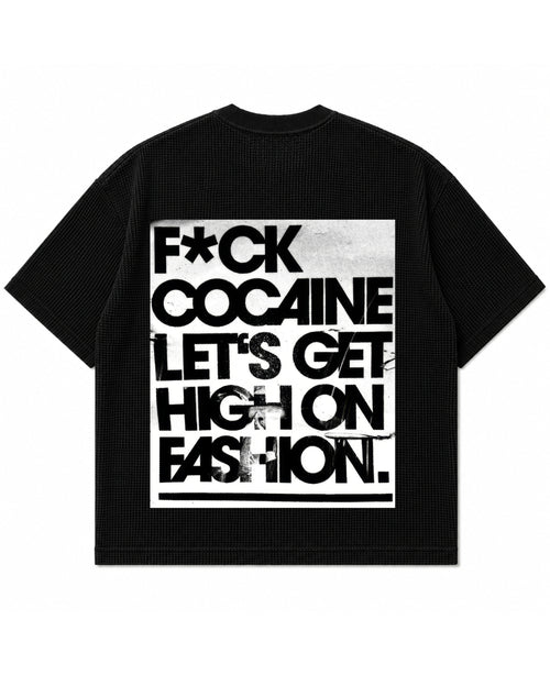 Black waffle boxy fit Back Design