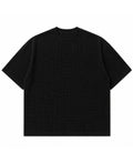 Black waffle boxy fit Front Design