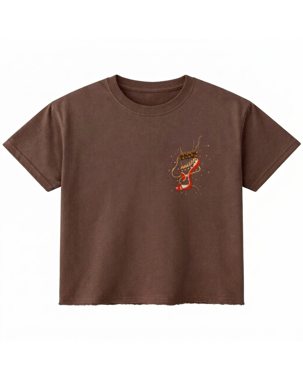 Brown Boxy Fit T-shirt Front Design