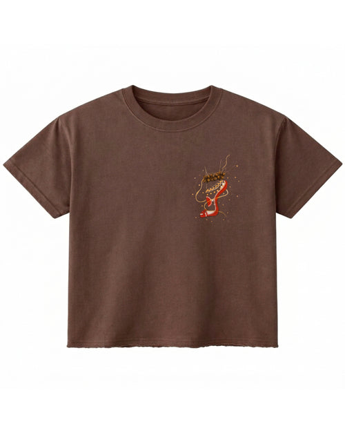 Brown Boxy Fit T-shirt Front Design