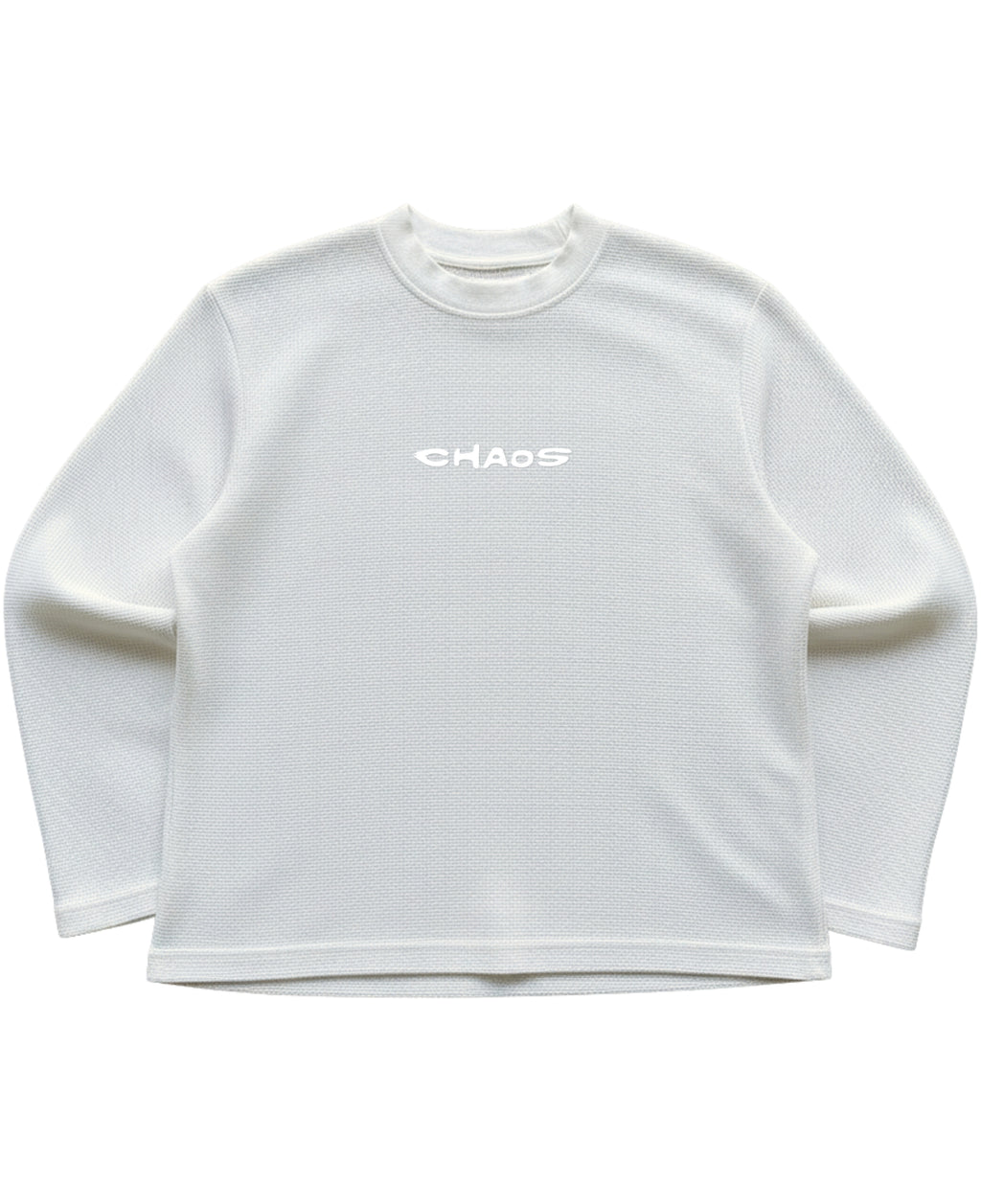 Off-white waffle knit oversized full-sleeve Front Design