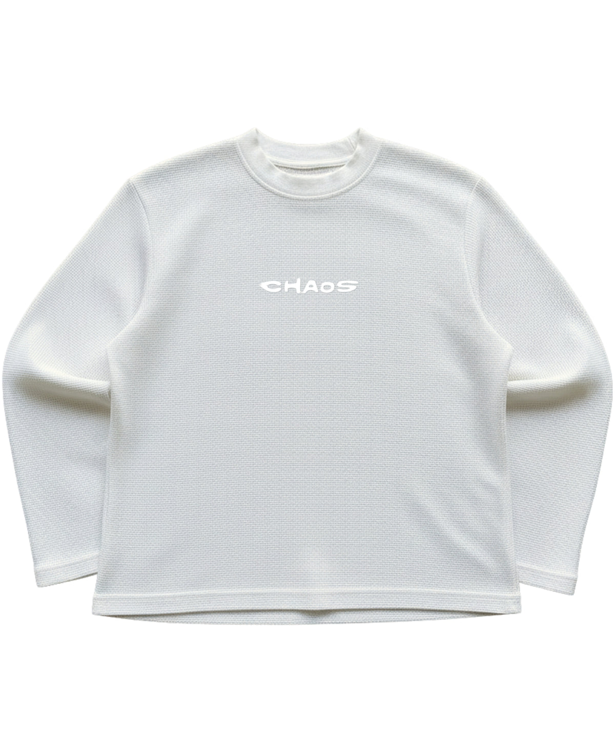 Off-white waffle knit oversized full-sleeve Front Design