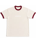 Off White & Maroon Ringer tee Front Design