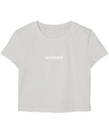 White Baby Tee Front Design