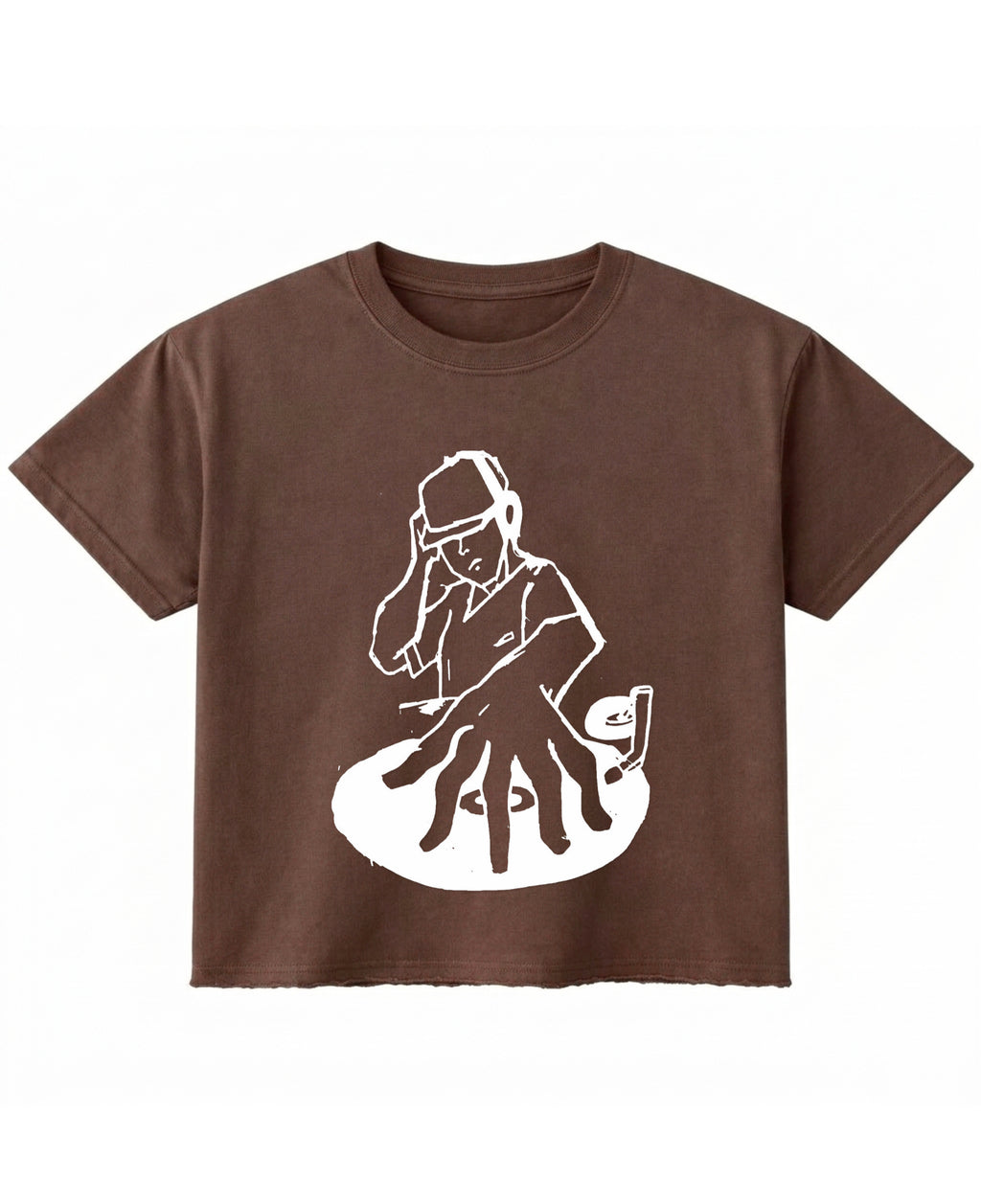 Brown Boxy Fit T-shirt Front Design