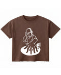 Brown Boxy Fit T-shirt Front Design
