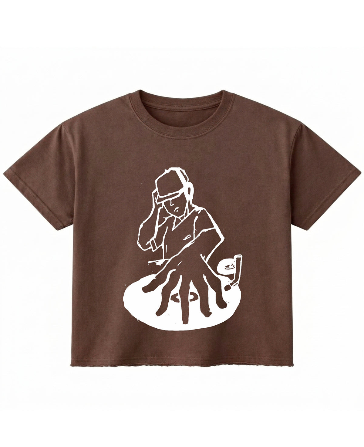 Brown Boxy Fit T-shirt Front Design