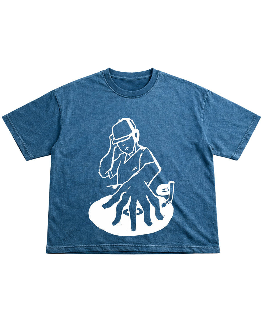 Denim Wash Boxy Fit T-shirt Front Design