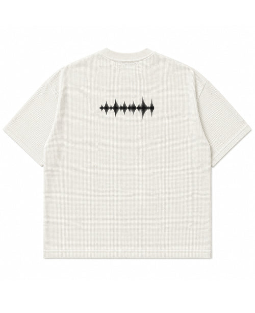 Off-white waffle boxy fit Back Design