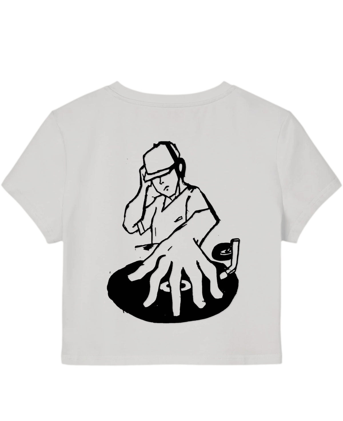 White Baby Tee Back Design