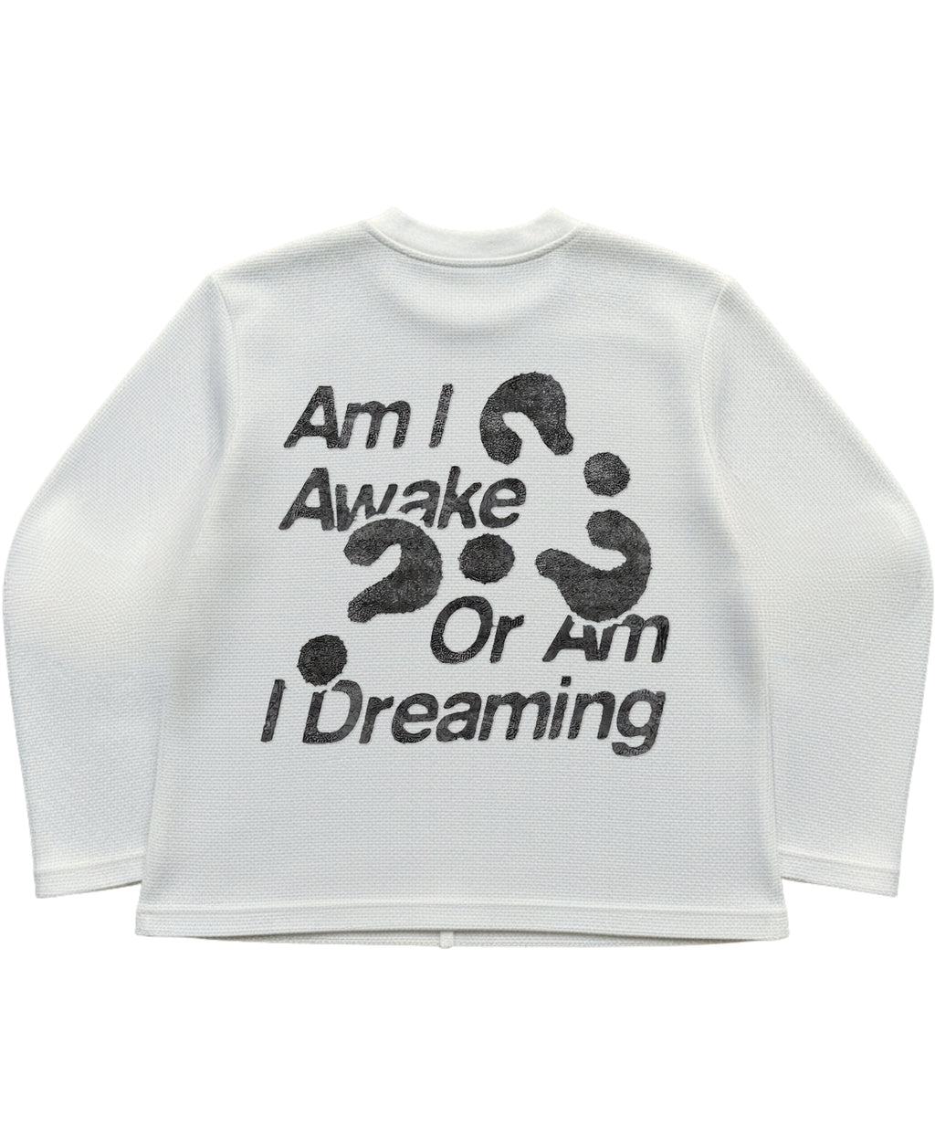 Off-white waffle knit oversized full-sleeve Back Design