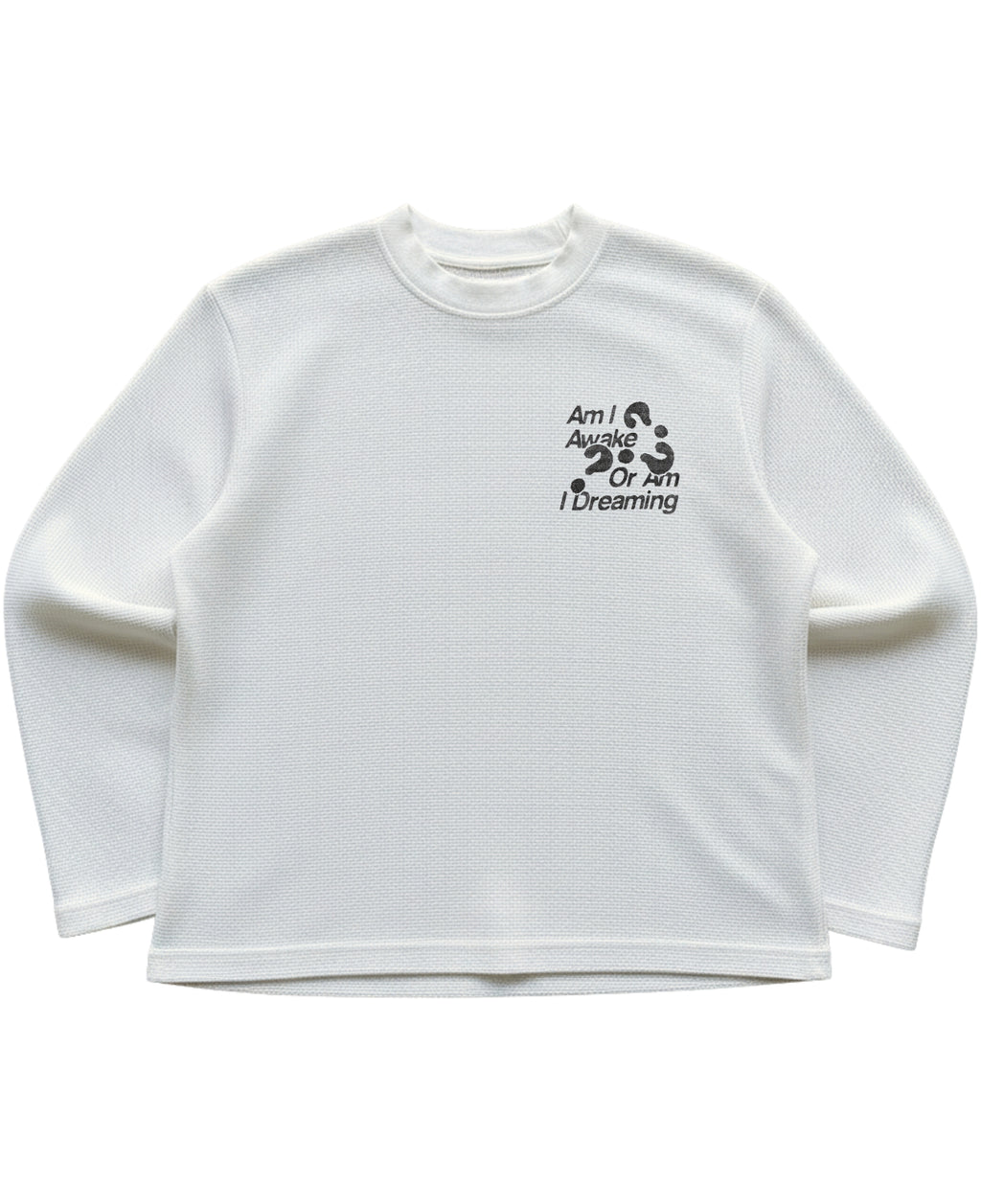 Off-white waffle knit oversized full-sleeve Front Design