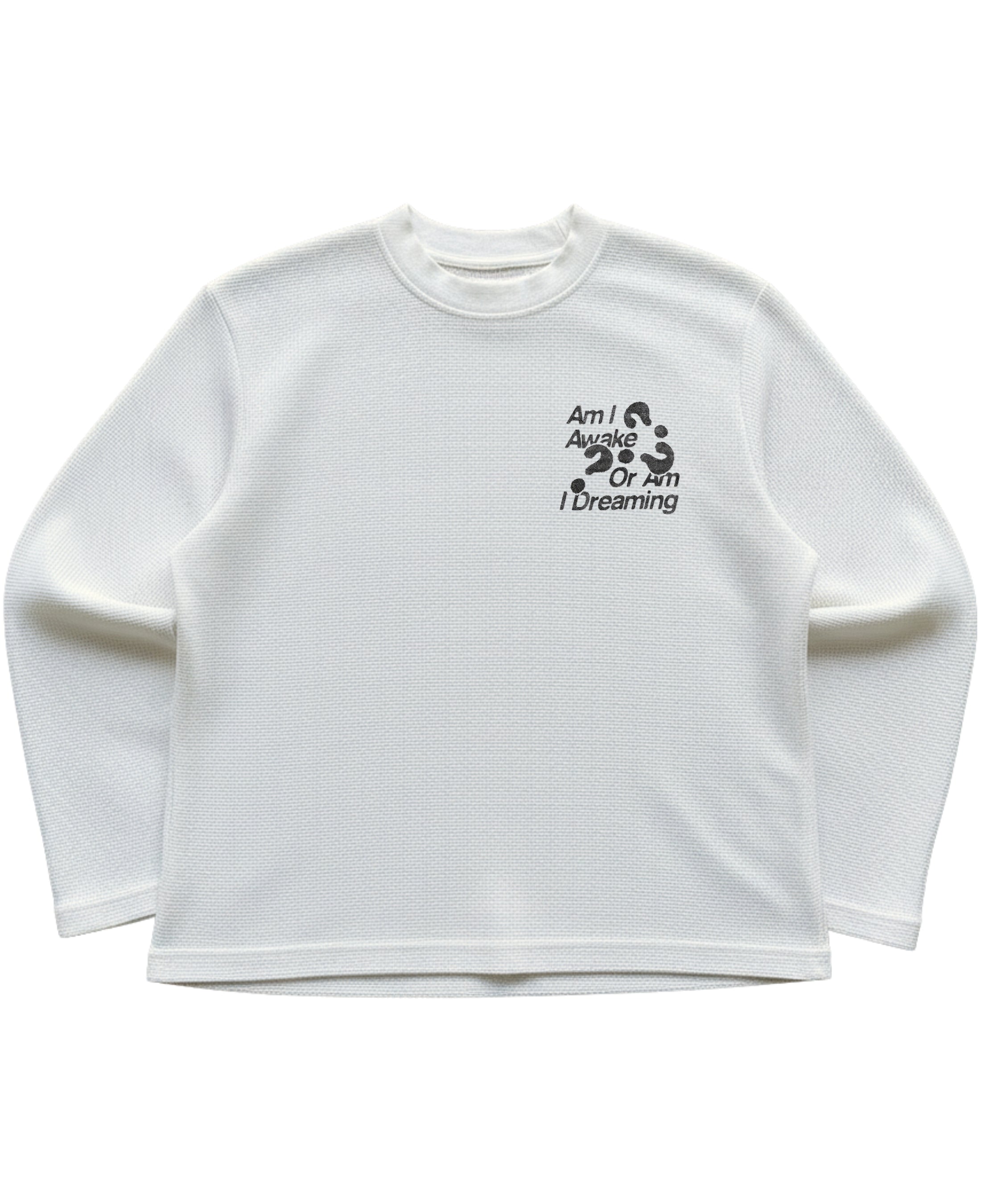 Off-white waffle knit oversized full-sleeve Front Design