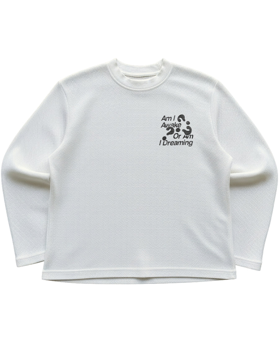 Off-white waffle knit oversized full-sleeve Front Design