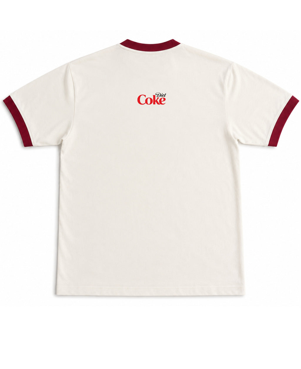 Off White & Maroon Ringer tee Back Design