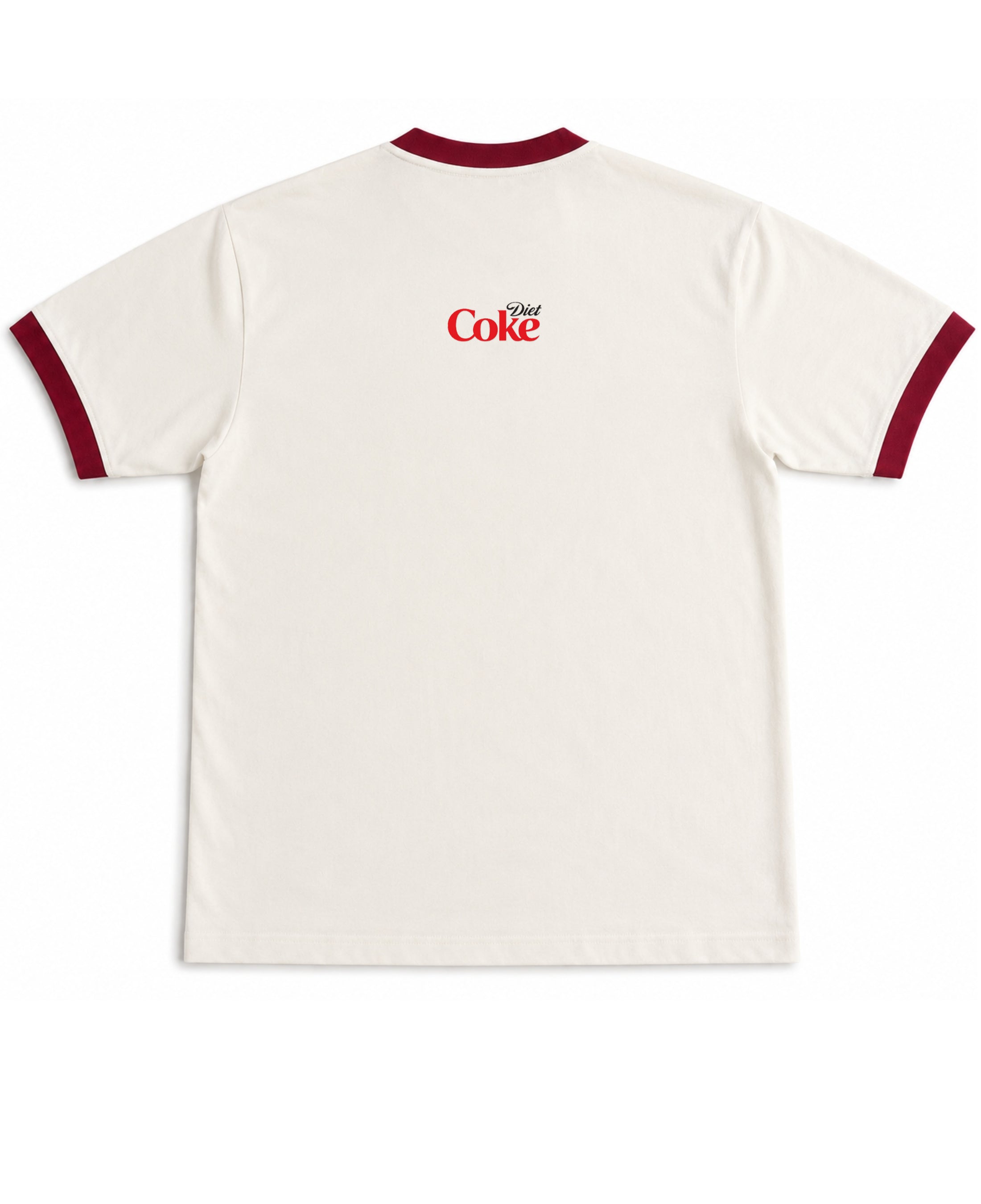 Off White & Maroon Ringer tee Back Design