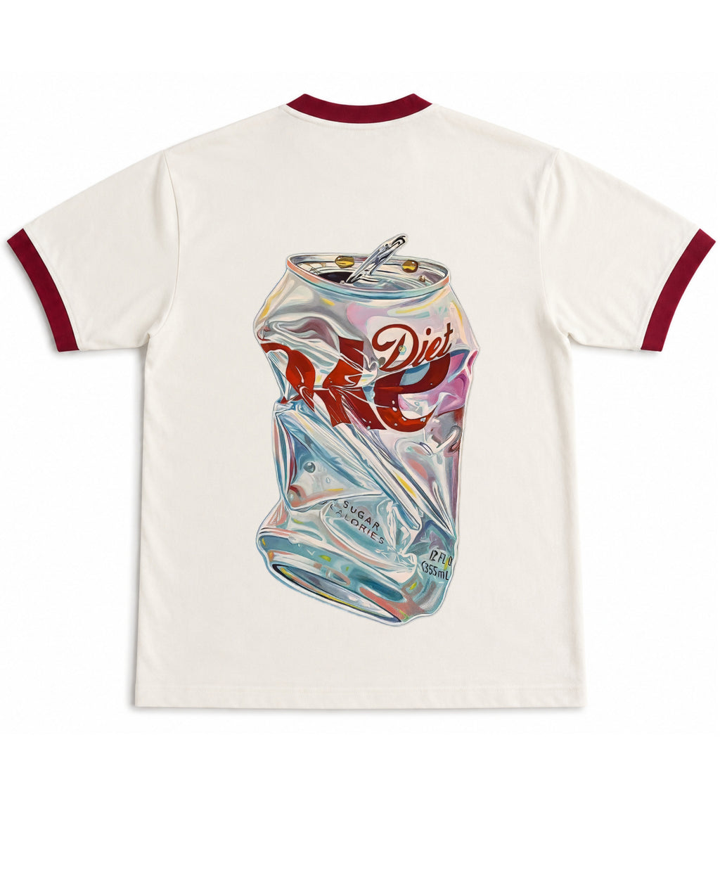 Off White & Maroon Ringer tee Back Design