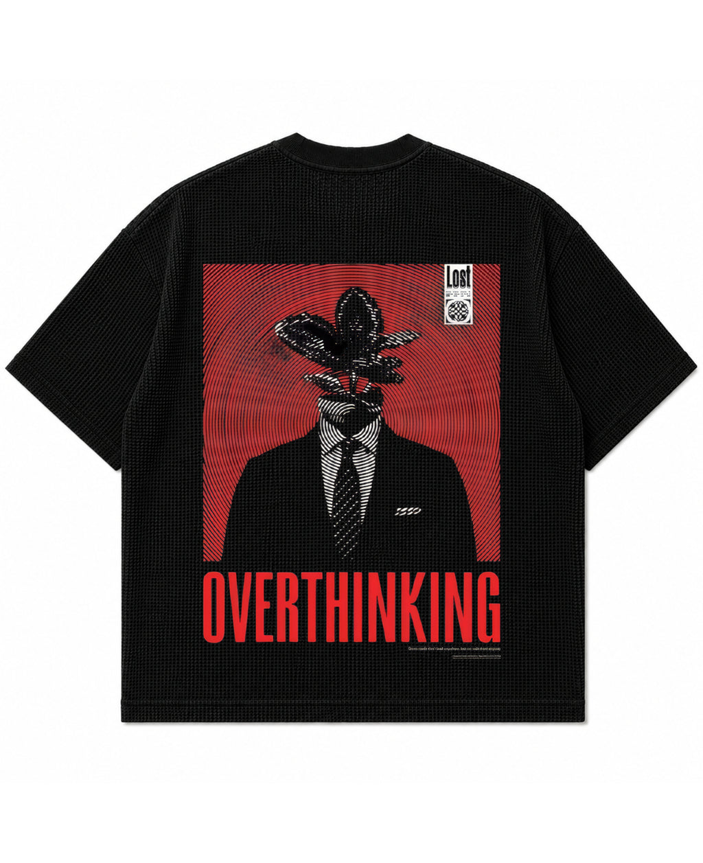 Black waffle boxy fit Back Design