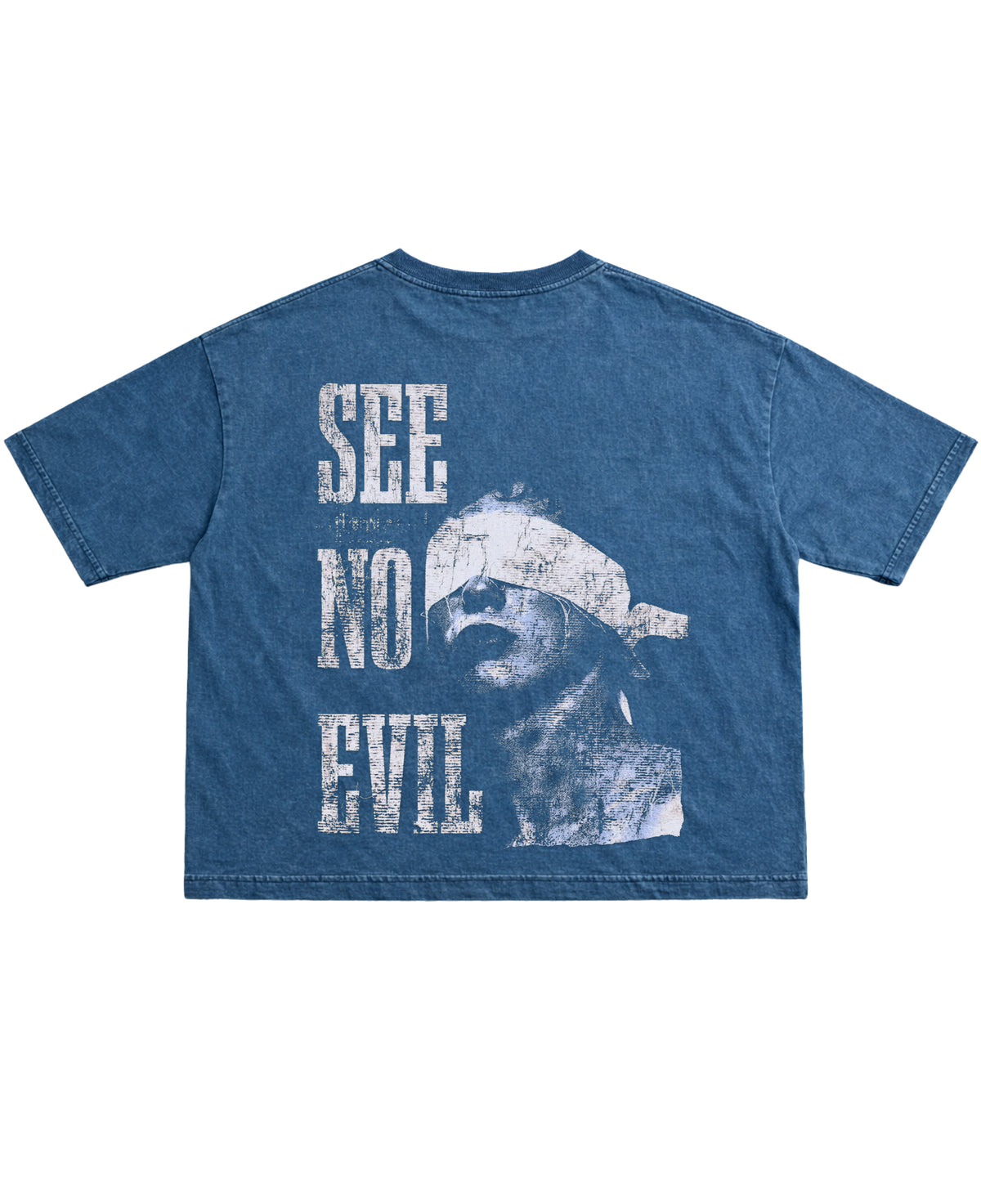 Denim Wash Boxy Fit T-shirt Back Design