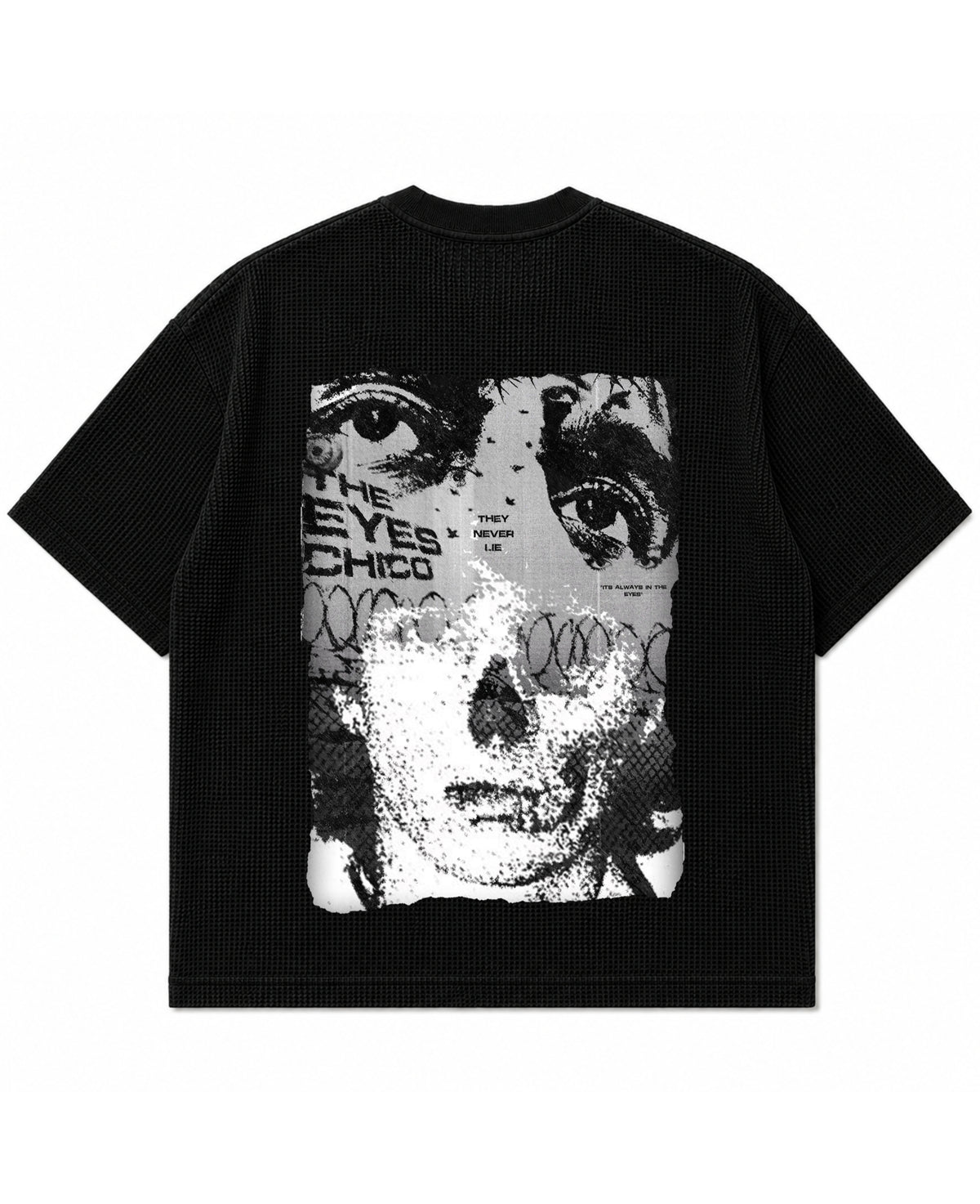 Black waffle boxy fit Back Design