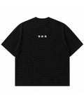 Black waffle boxy fit Front Design