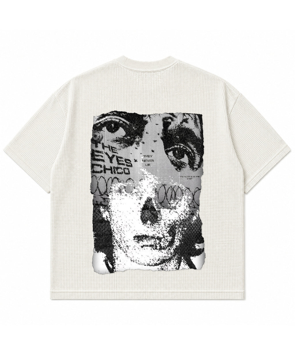 Off-white waffle boxy fit Back Design