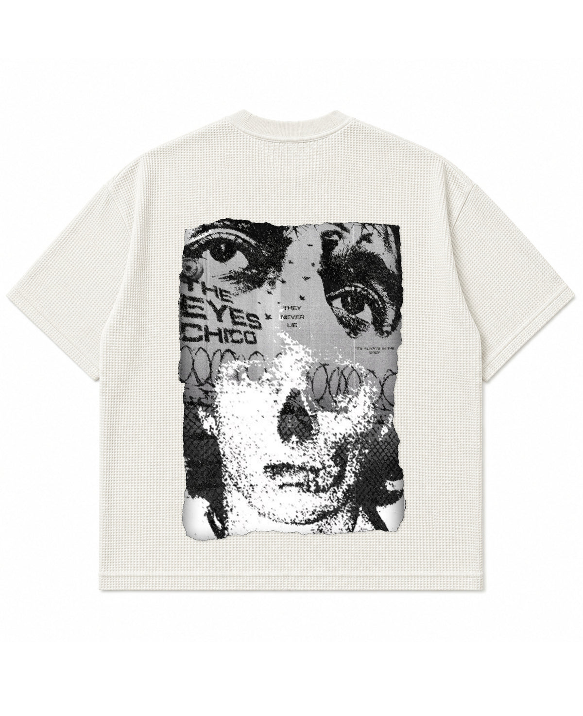 Off-white waffle boxy fit Back Design