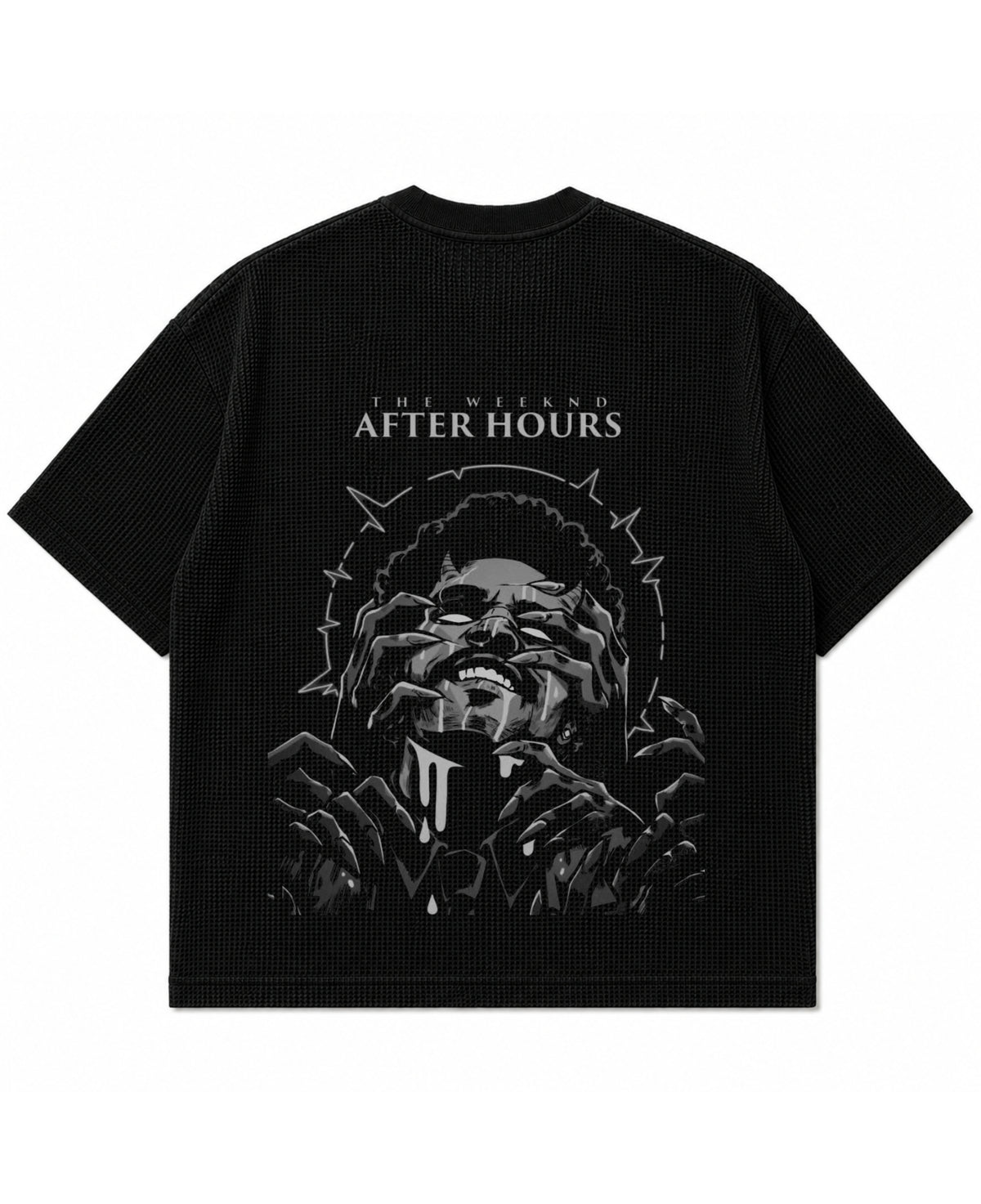 Black waffle boxy fit Back Design