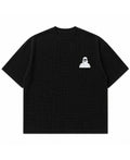 Black waffle boxy fit Front Design
