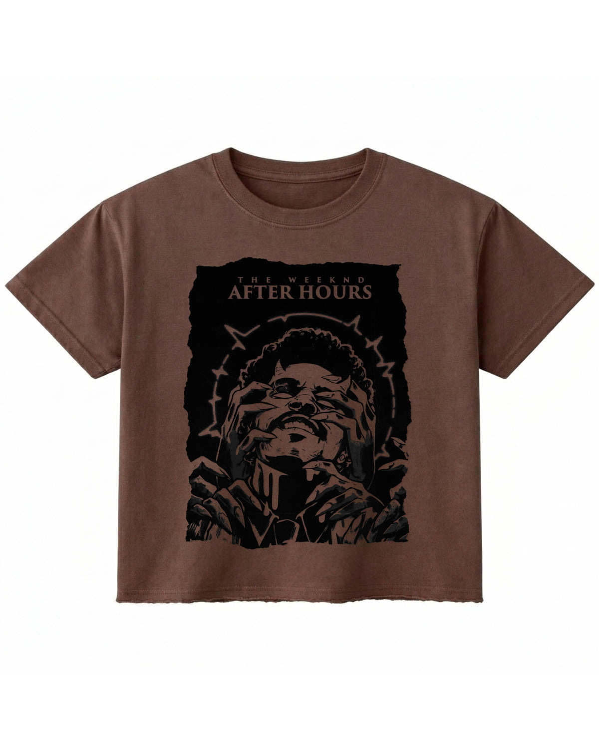 Brown Boxy Fit T-shirt Front Design