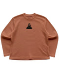Brown waffle knit oversized full-sleeve Front Design