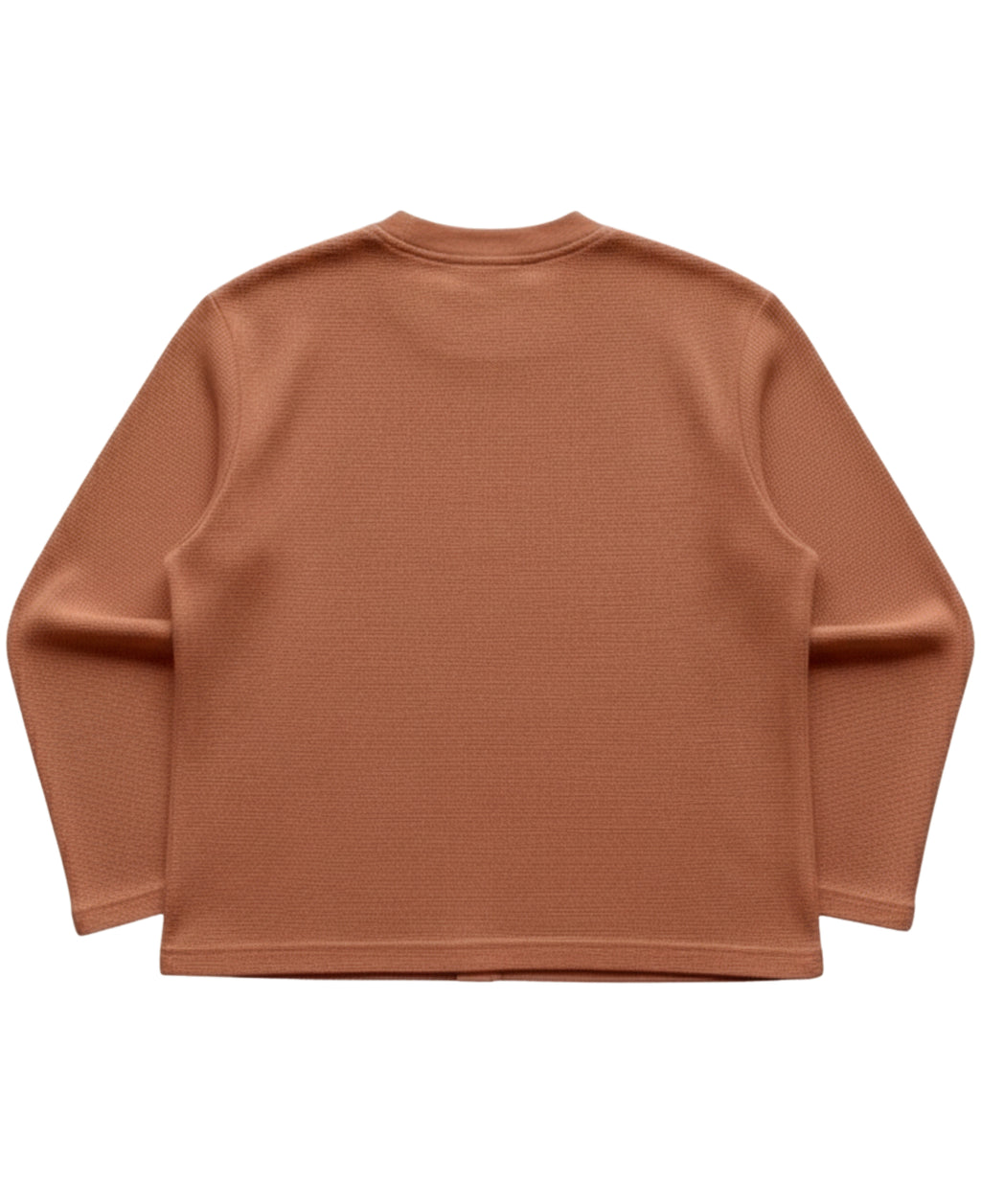 Brown waffle knit oversized full-sleeve Back Design