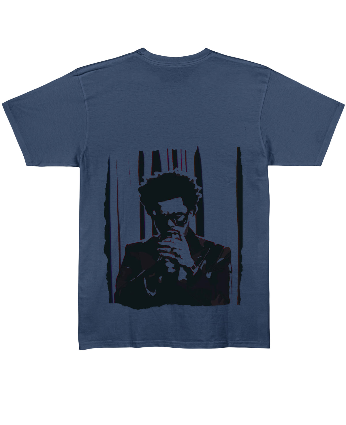 Navy Blue Regular Fit T-shirt Back Design