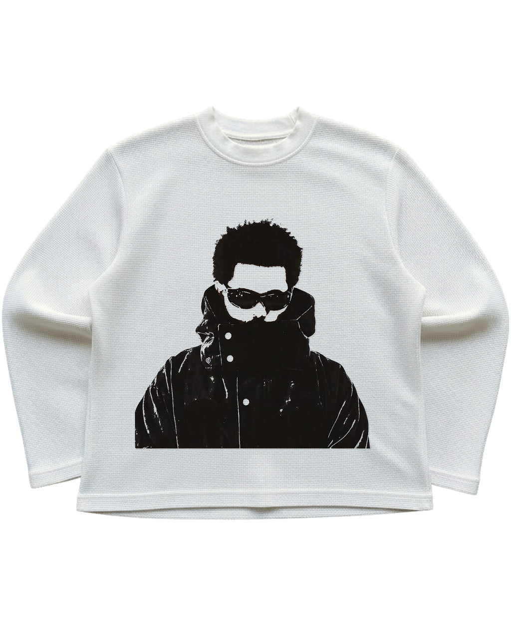 Off-white waffle knit oversized full-sleeve Front Design