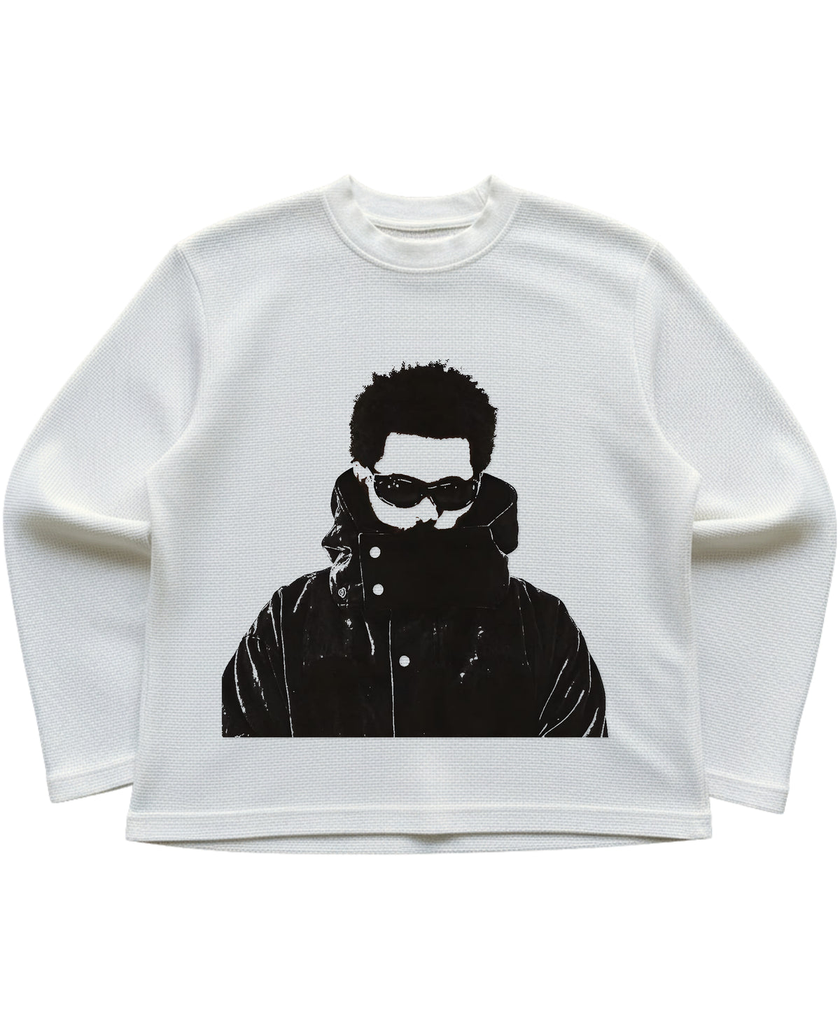 Off-white waffle knit oversized full-sleeve Front Design