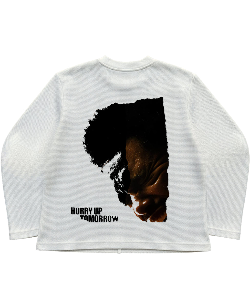 Off-white waffle knit oversized full-sleeve Back Design