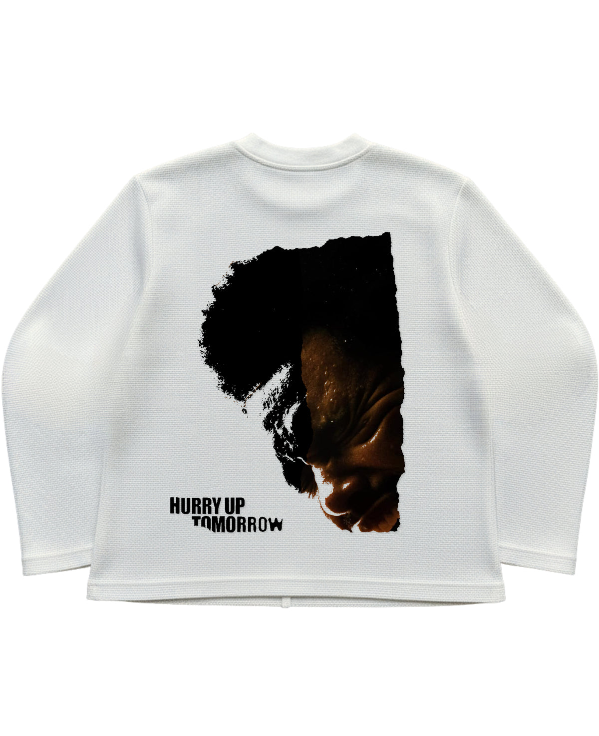 Off-white waffle knit oversized full-sleeve Back Design