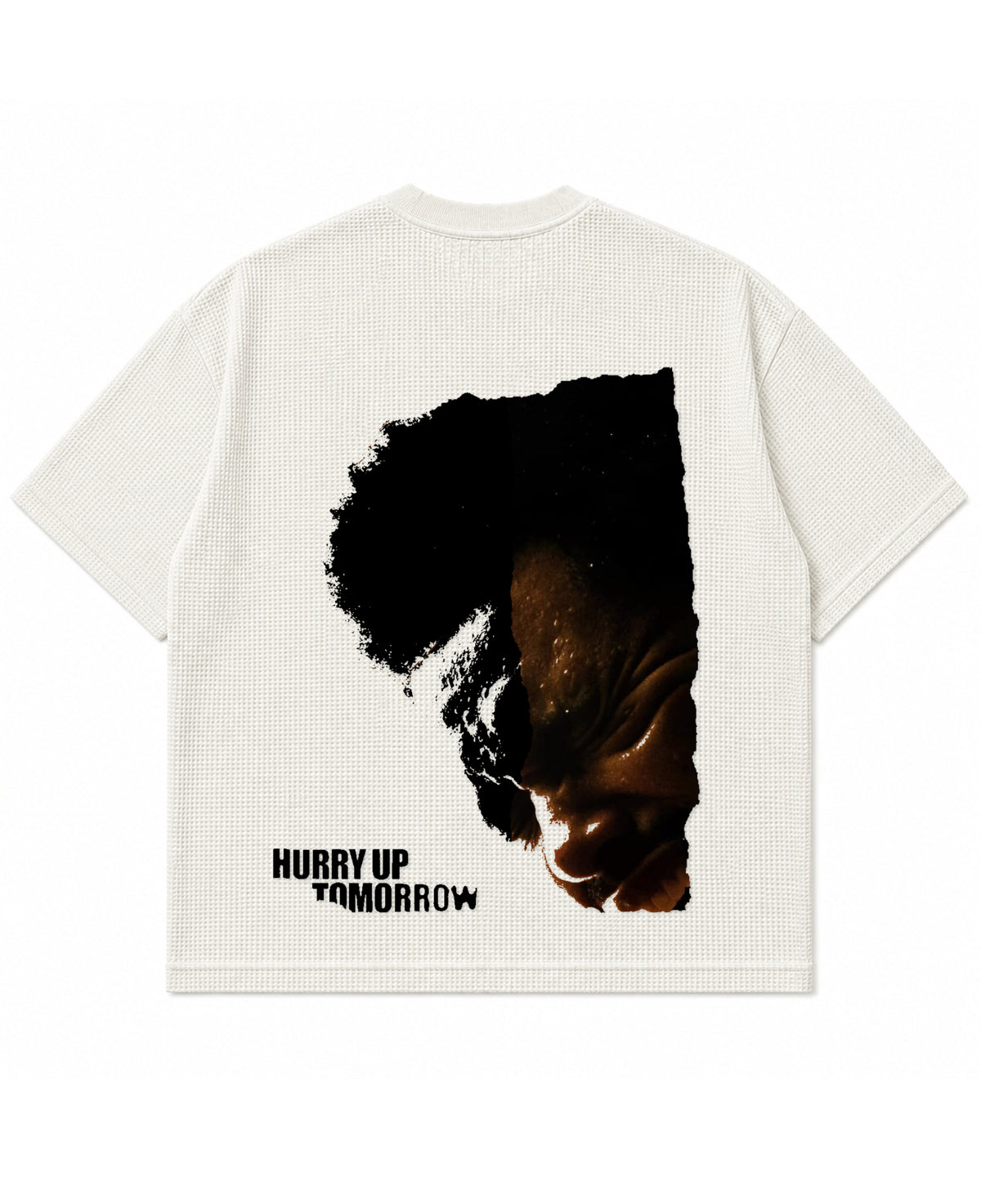 Off-white waffle boxy fit Back Design