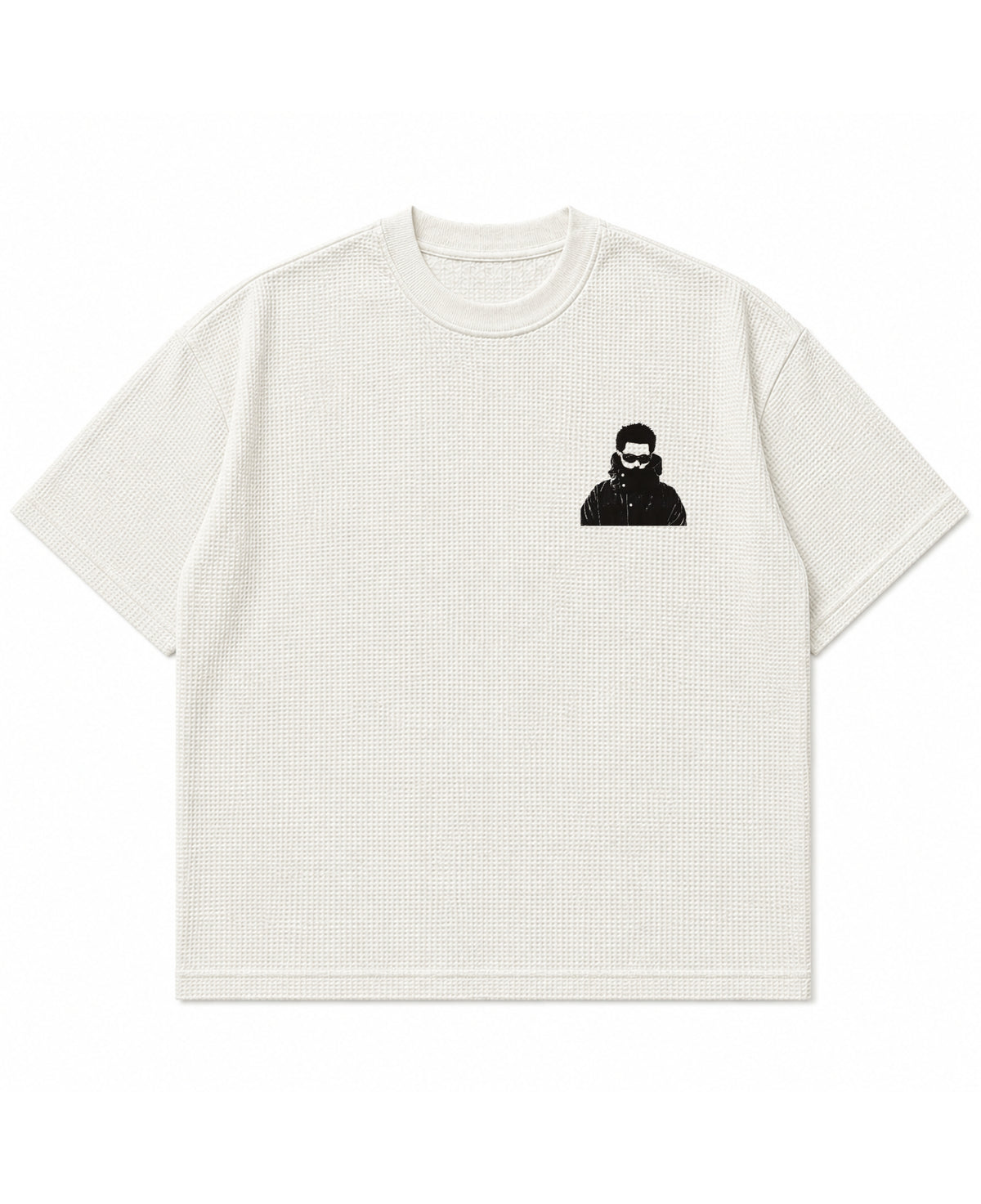 Off-white waffle boxy fit Front Design