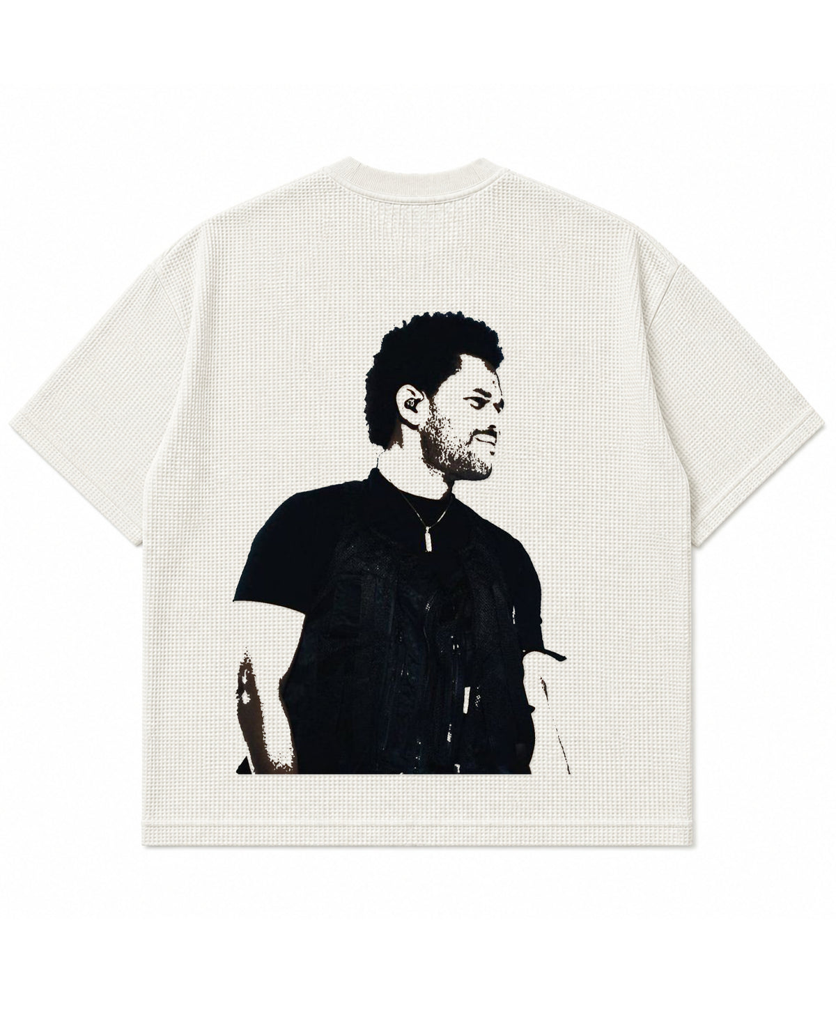 Off-white waffle boxy fit Back Design
