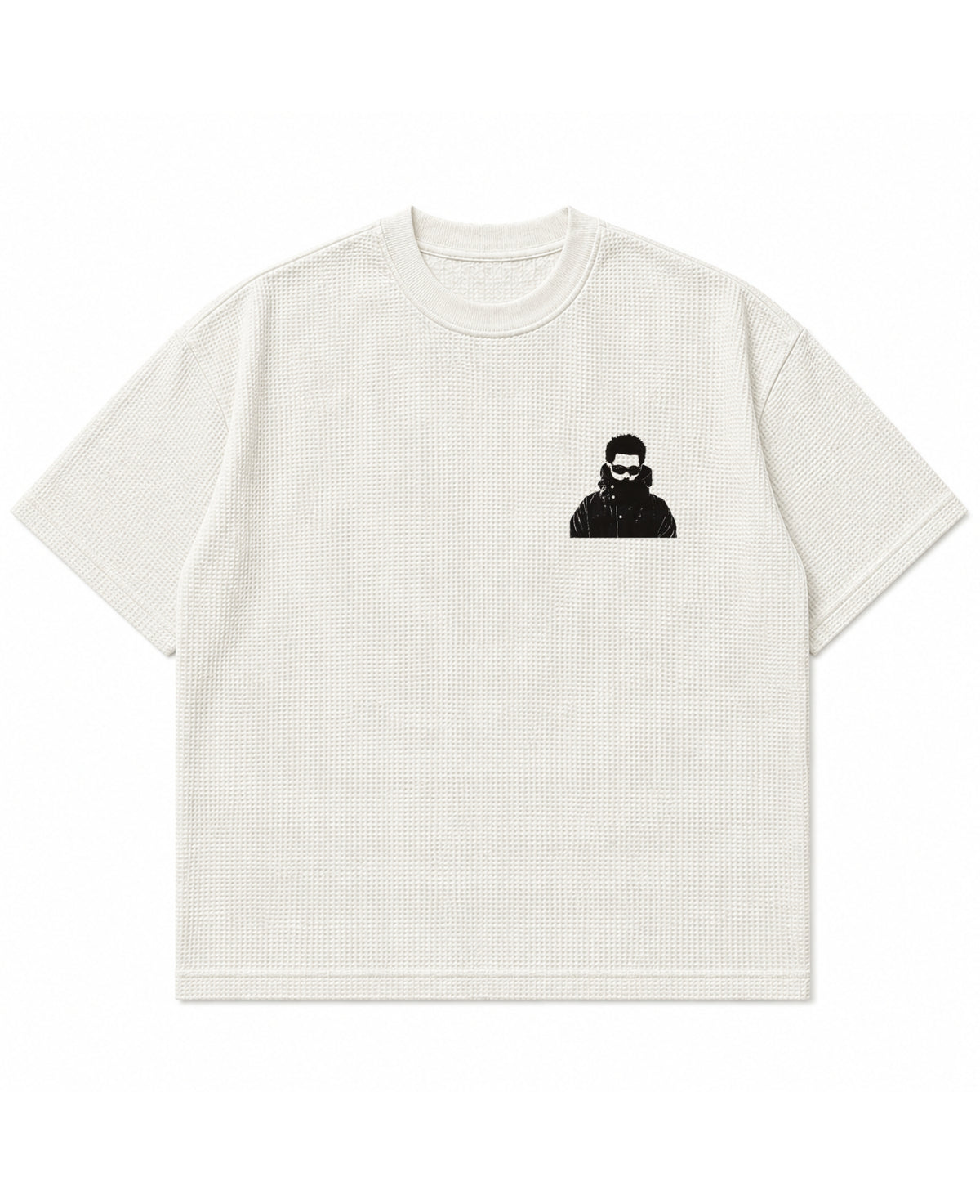 Off-white waffle boxy fit Front Design