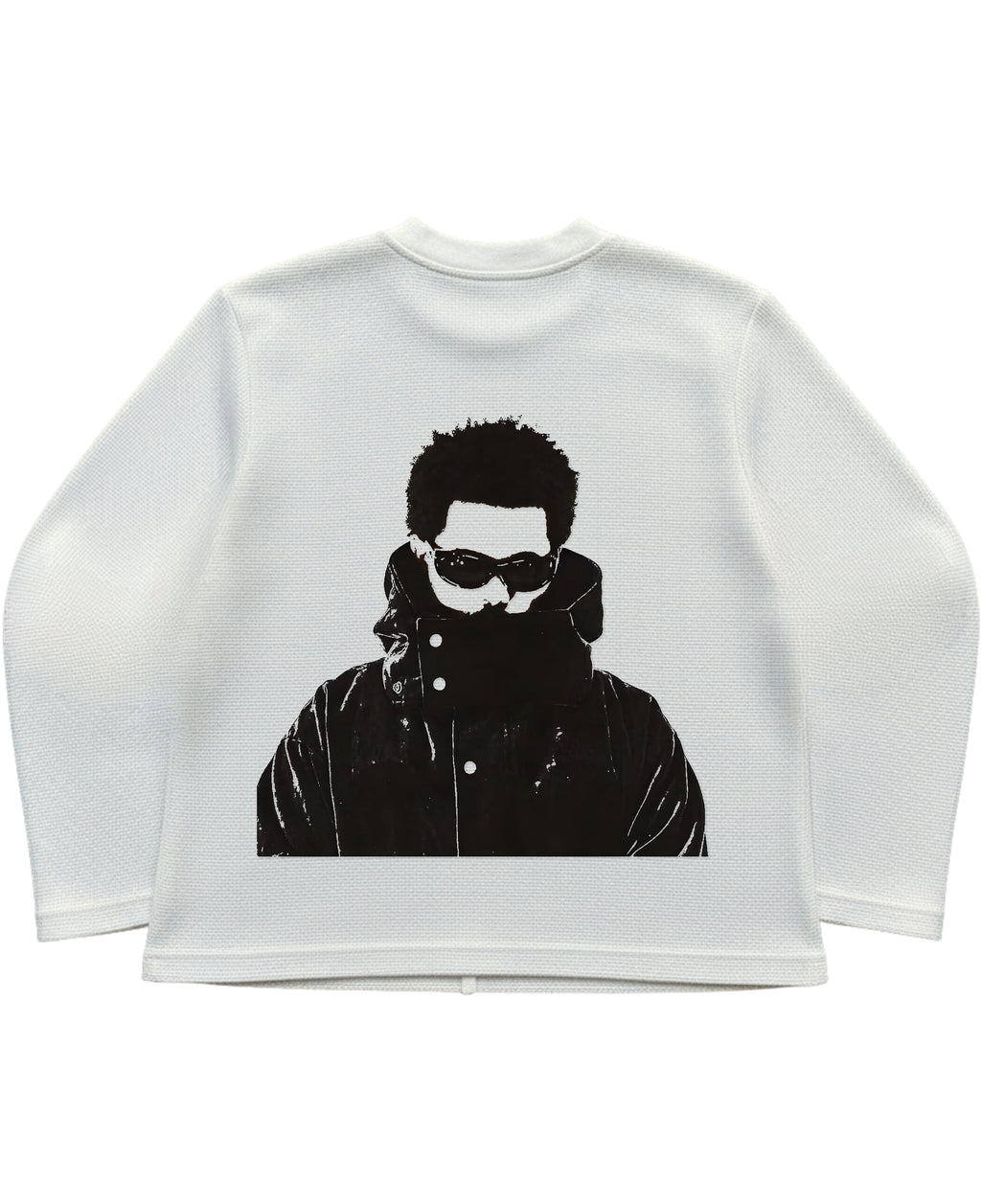 Off-white waffle knit oversized full-sleeve Back Design