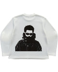 Off-white waffle knit oversized full-sleeve Back Design