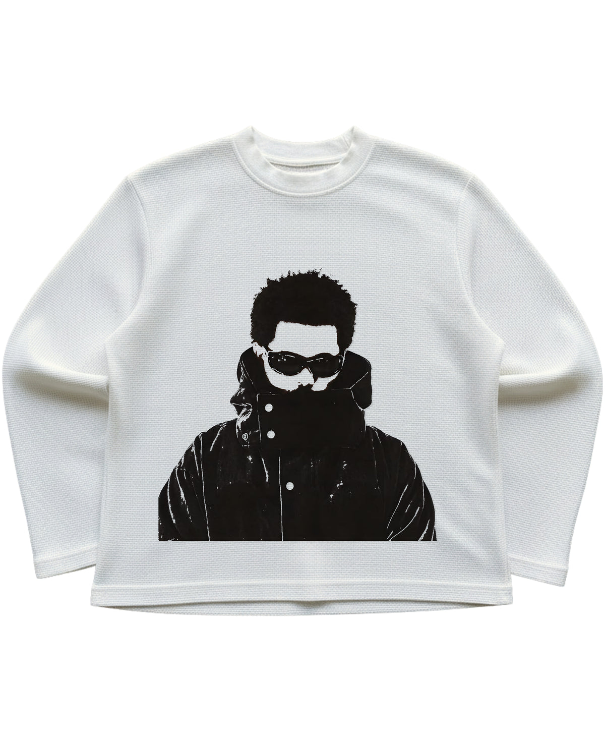 Off-white waffle knit oversized full-sleeve Front Design