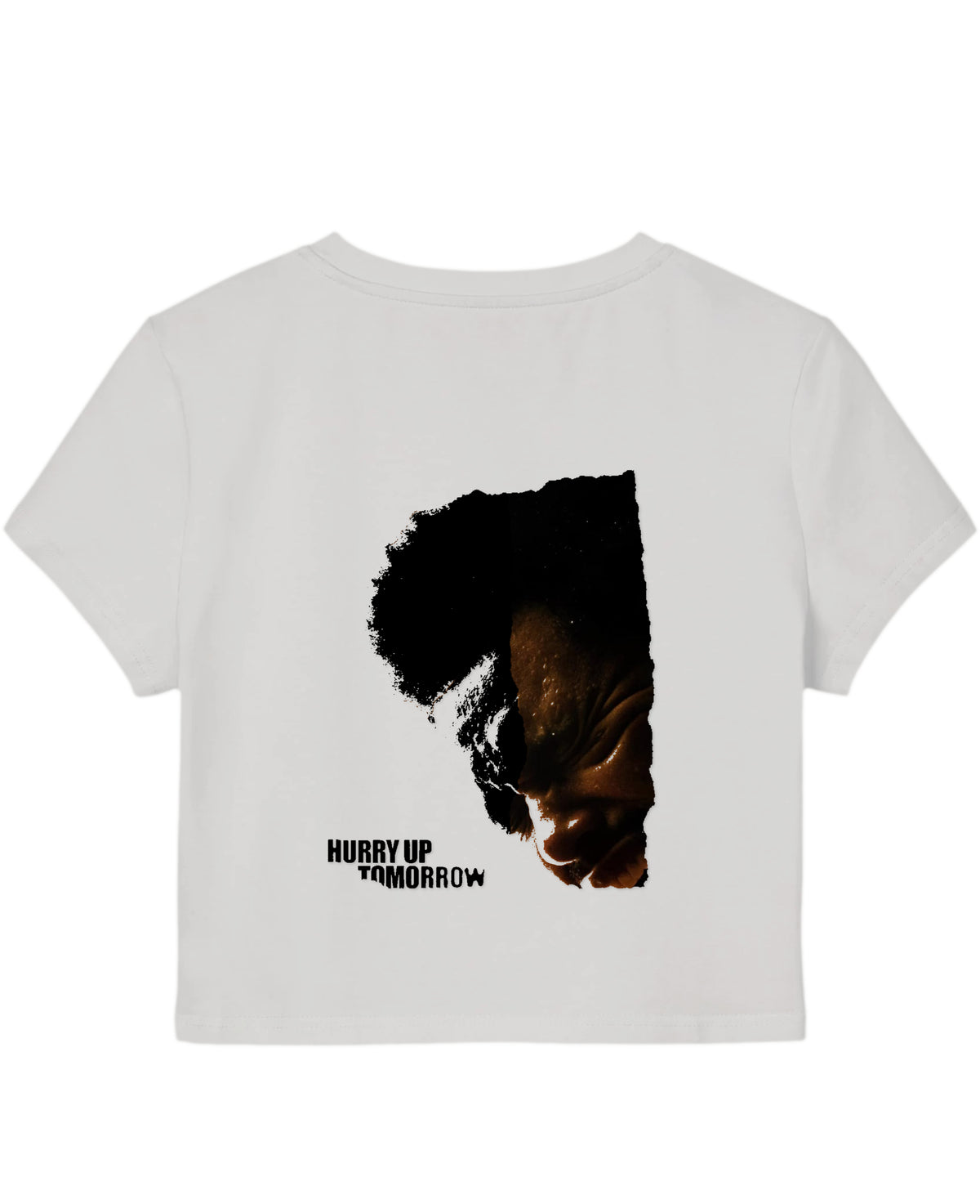 White Baby Tee Back Design