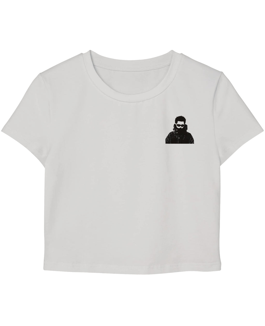 White Baby Tee Front Design